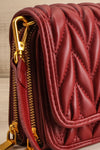 Krypt Burgundy Quilted Crossbody Bag | La petite garçonne side close-up