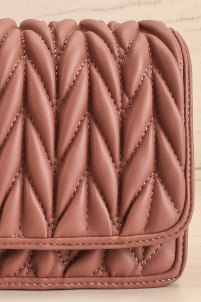 Krypt Pink Quilted Crossbody Bag | La petite garçonne close-up