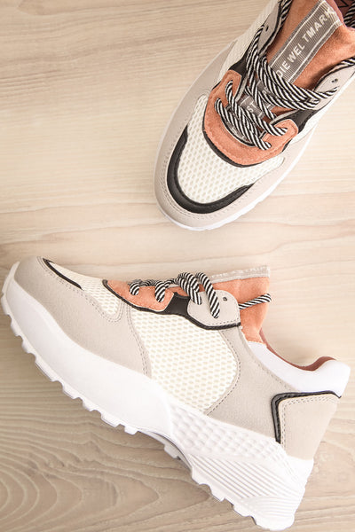 Kudlov Coral Colourful Sporty Platform Sneakers | La Petite Garçonne 1