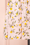Kudowa Pink Lemon Print Flared Short Dress skirt | Boutique 1861