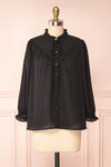 Kugel Black Long Sleeve Button-up Blouse | Boutique 1861 front view