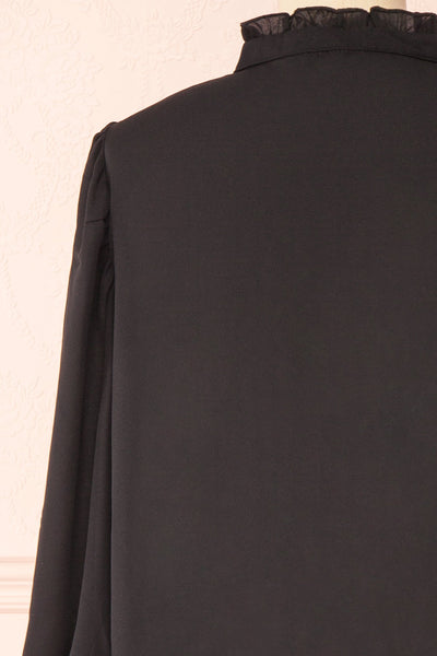 Kugel Black Long Sleeve Button-up Blouse | Boutique 1861 back close-up