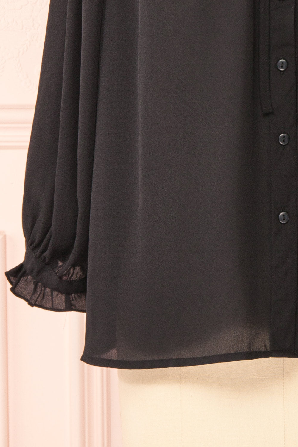 Kugel Black Long Sleeve Button-up Blouse | Boutique 1861 sleeve