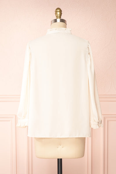 Kugel Ivory Long Sleeve Button-up Blouse | Boutique 1861 back view