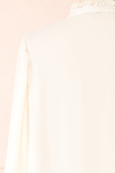 Kugel Ivory Long Sleeve Button-up Blouse | Boutique 1861 back close-up