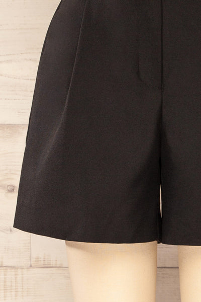 Kunga Black High-Waisted Shorts w/ Pockets | La petite garçonne bottom