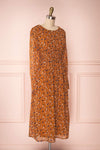 Kyrylo Ochre Floral Midi Dress w/ Long Sleeves | Boutique 1861 side view