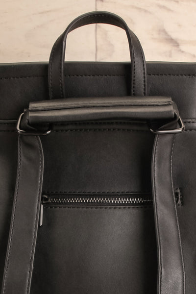 Kyym Black Pixie Mood Faux-Leather Backpack back close-up | La Petite Garçonne