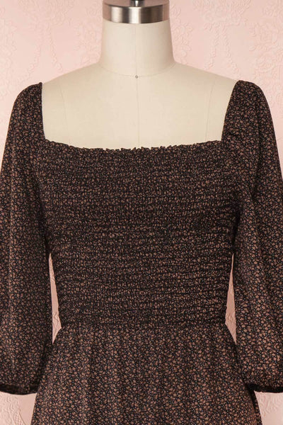 Labiszyn Brown Floral Jumpsuit | Combinaison front close up | Boutique 1861