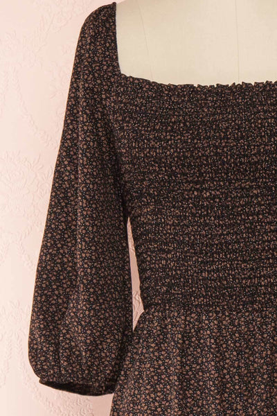 Labiszyn Brown Floral Jumpsuit | Combinaison sleeve | Boutique 1861