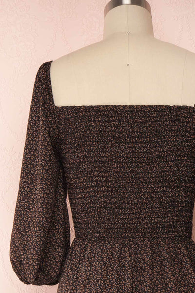 Labiszyn Brown Floral Jumpsuit | Combinaison back close up | Boutique 1861