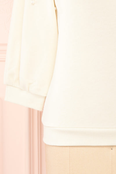 Lachesis White 3/4 Sleeve Top with Pearls | Boutique 1861 bottom