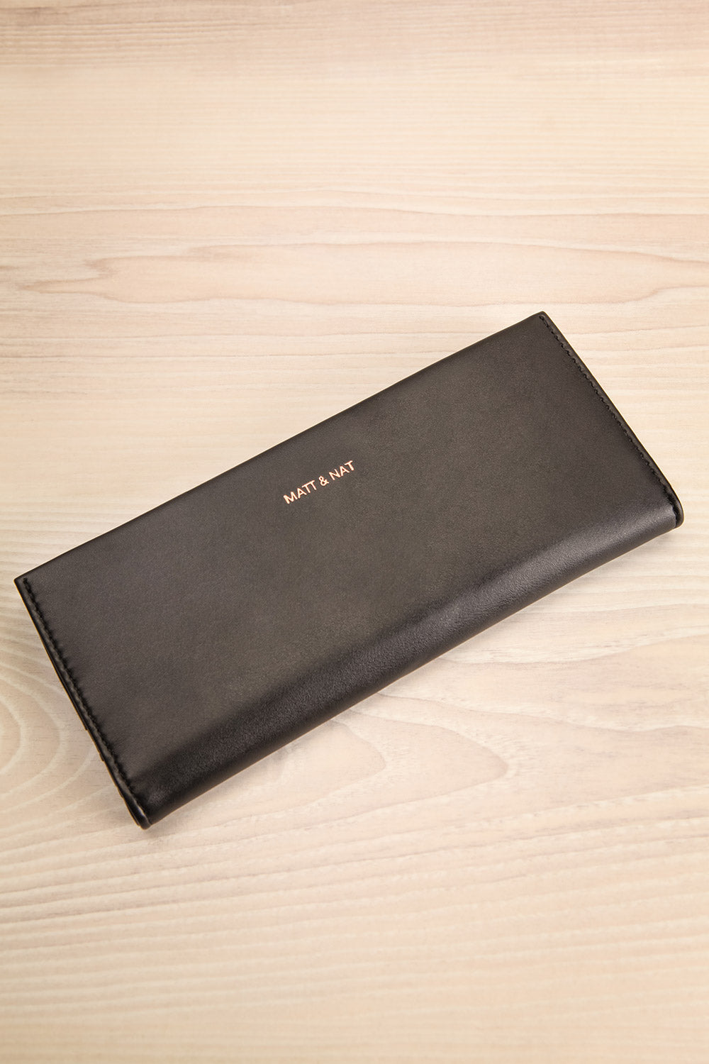 Laf Black Vegan Leather Wallet | La petite garçonne front view