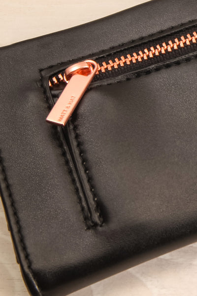 Laf Black Vegan Leather Wallet | La petite garçonne back close-up