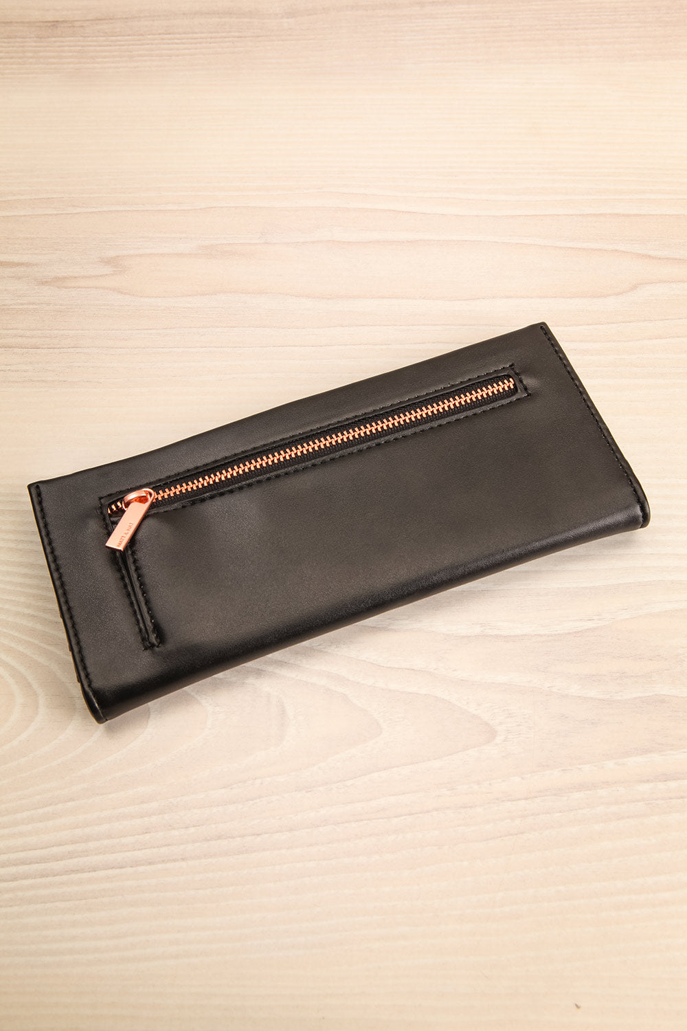 Laf Black Vegan Leather Wallet | La petite garçonne back view