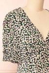 Laime Short Black Floral Dress | Boutique 1861 side close-up