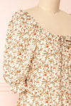 Laksha Short Sleeve Floral Midi Dress with Ruffles | Boutique 1861 side close-up