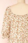 Laksha Short Sleeve Floral Midi Dress with Ruffles | Boutique 1861 back close-up