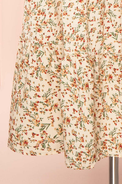 Laksha Short Sleeve Floral Midi Dress with Ruffles | Boutique 1861 bottom