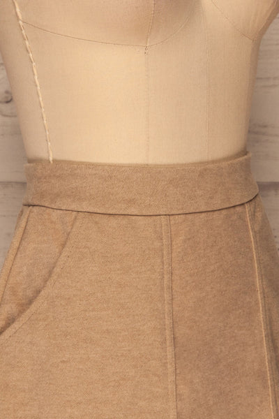 Lakshmi Beige Felt Skirt | Jupe Courte | La Petite Garçonne side close-up