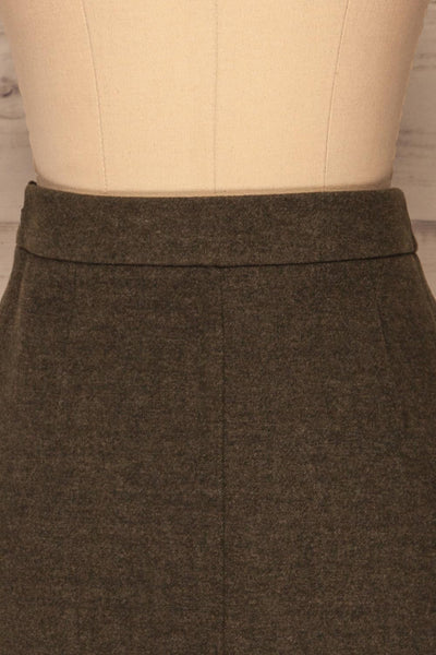Lakshmi Khaki Felt Skirt | Jupe Courte | La Petite Garçonne back close-up