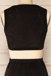 Lalali Black Shimmery Jumpsuit w/ Deep V-Neckline| La Petite Garçonne back close-up