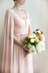 Lallie Pink Light Pink 70s Inspired Chiffon Gown | Boutique 1861