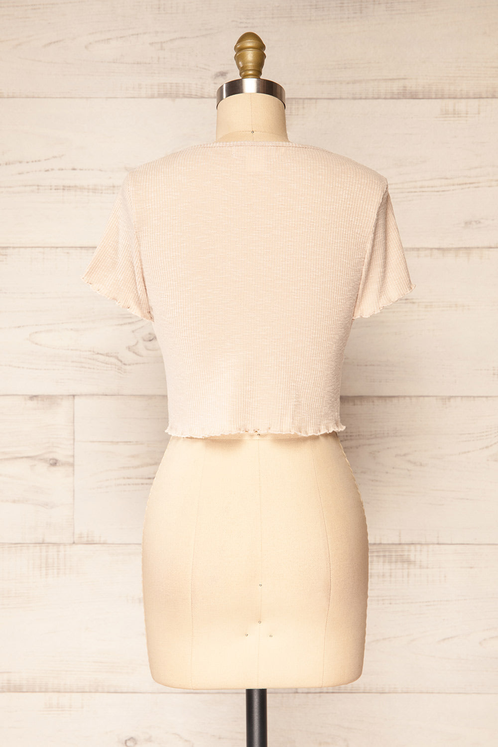 Lamegos Ribbed Cropped Top w/ Frills | La petite garçonne back view