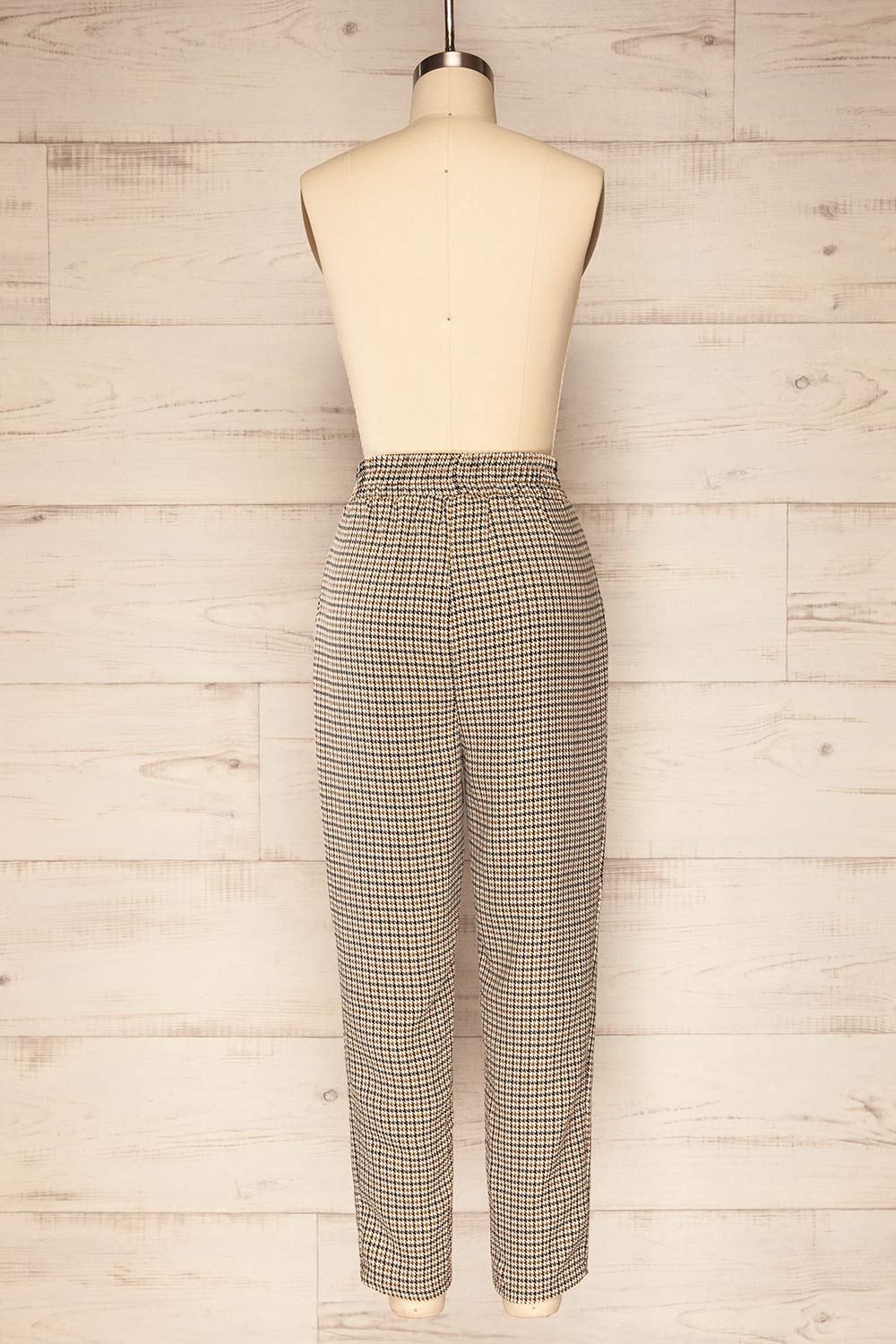 Lara Houndstooth Straight Leg Pants | La petite garçonne  back view