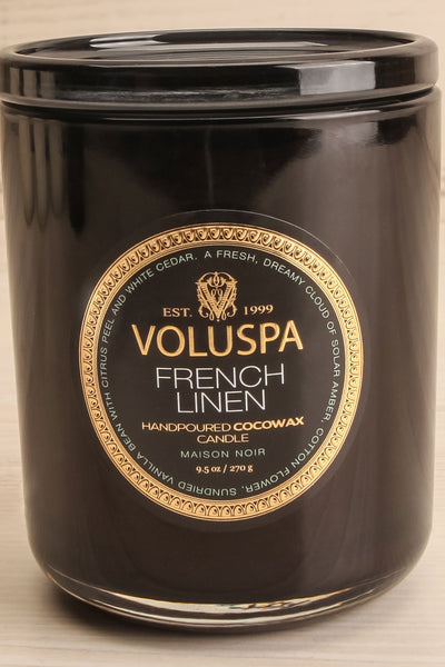Large Classic Candle French Linen by Voluspa | La petite garçonne close-up