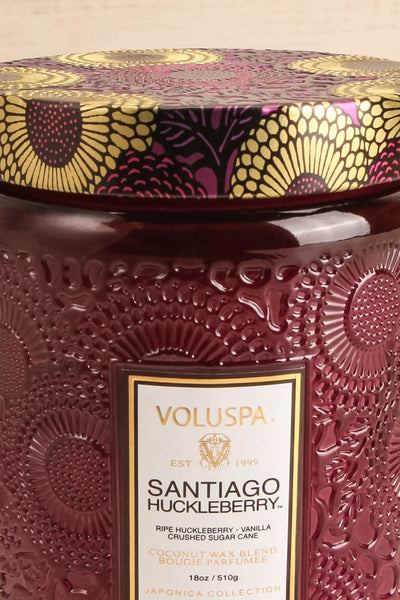 Large Jar Candle Santiago Huckleberry | Voluspa | La petite garçonne closed close-up