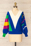 Larot Colourful Knit Sweater w/ V-Neck | La petite garçonne front view