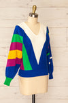Larot Colourful Knit Sweater w/ V-Neck | La petite garçonne side view
