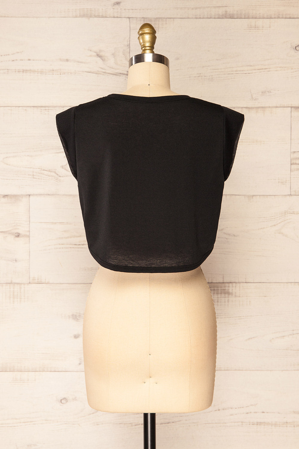 Larryk Black Sleeveless Cropped Top | La Petite Garçonne back view