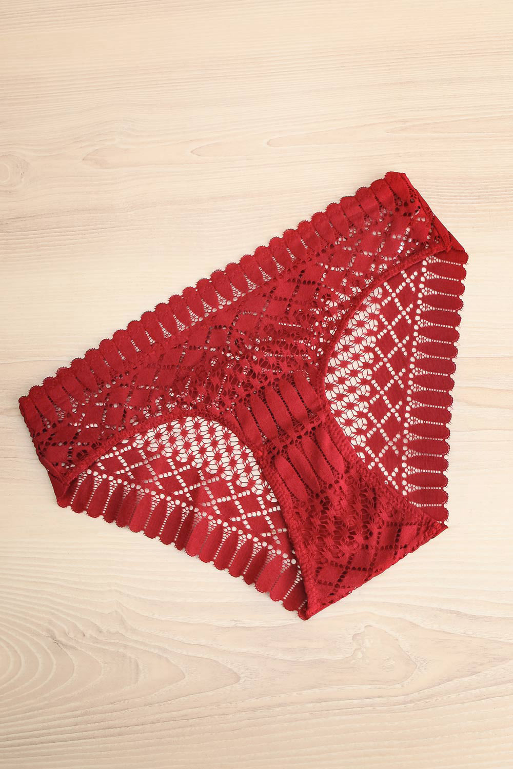 Larvik Burgundy Lace Underwear | La petite garçonne flat view