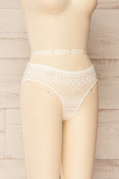 Larvik Ivory Lace Bikini Underwear | La petite garçonne side view
