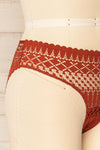 Larvik Orange Lace Underwear | La petite garçonne side close-up