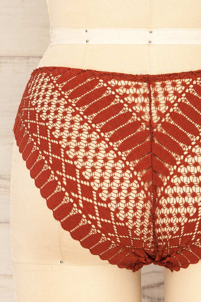 Larvik Orange Lace Underwear | La petite garçonne back close-up