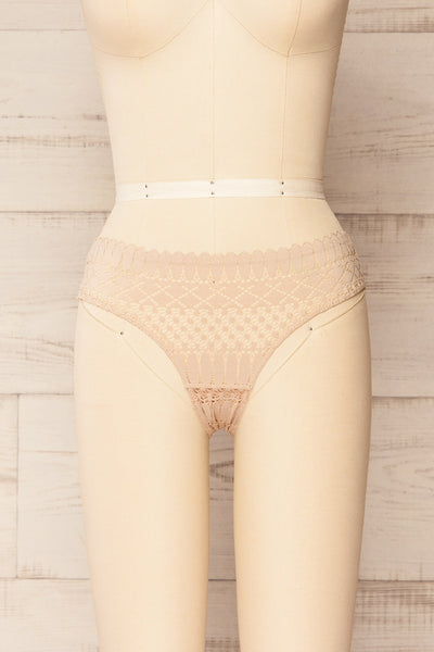 Larvik Taupe Lace Underwear | La petite garçonne front view