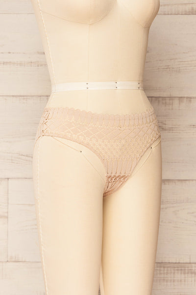 Larvik Taupe Lace Underwear | La petite garçonne side view