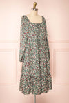 Lasair Green Floral Layered Midi Dress | La petite garçonne side view
