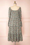 Lasair Green Floral Layered Midi Dress | La petite garçonne back view