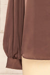 Lasatine Brown Satin Shirt w/ Puff Sleeves | La petite garçonne sleeve