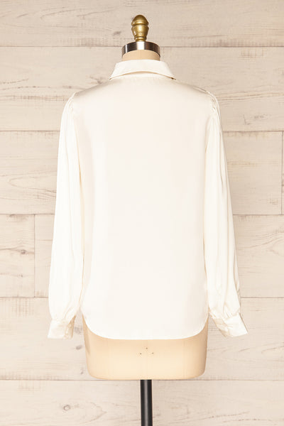 Lasatine Ivory Puffy Sleeve Shirt | La petite garçonne back view