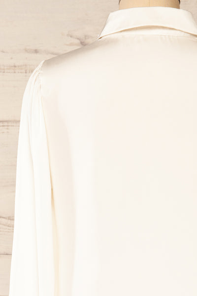 Lasatine Ivory Puffy Sleeve Shirt | La petite garçonne back close-up