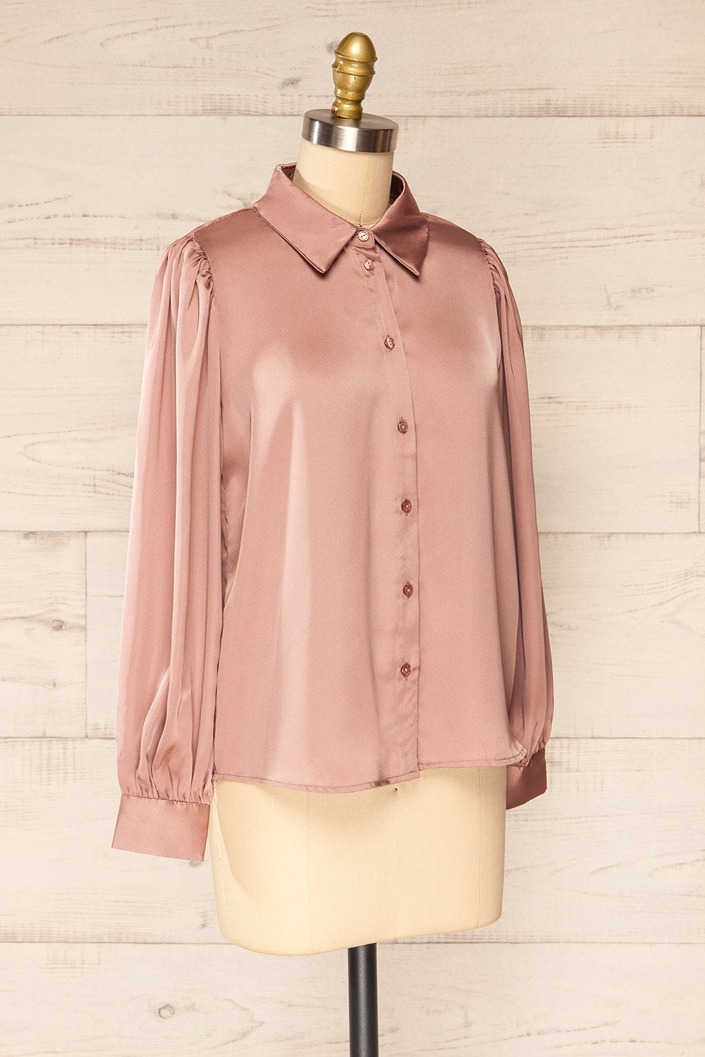 Lasatine Mauve Puffy Sleeve Shirt | La petite garçonne side view