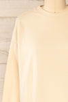Lask Beige Long Sleeves Printed Sweatshirt | La petite garçonne front close-up