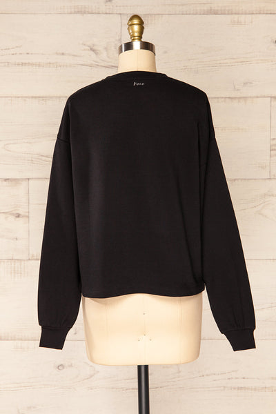 Lask Black Long Sleeves Printed Sweatshirt | La petite garçonne back view