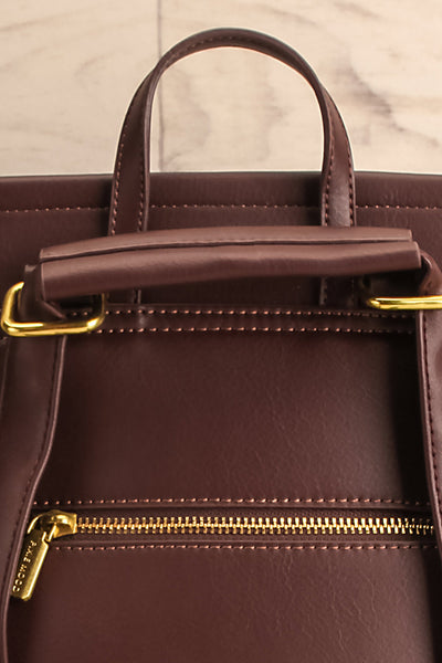 Laucala Small Vegan Leather Backpack | La petite garçonne back close-up