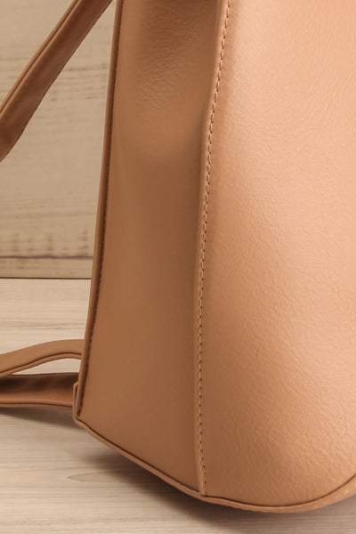 Laucala Beige Faux-Leather Backpack | La petite garçonne side details